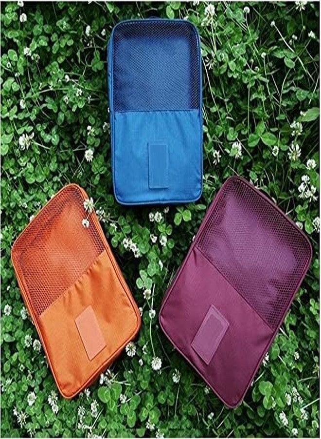 HATANU Waterproof Travelling Shoe Storage Bag Footwear Organiser Pouch Portable Shoes Storage Bag Shoes Bag for Travel for Men and Women Multi-Purpose Portable Rack Foldable Organizer (Multicolor) - Image 2